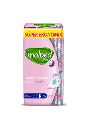 Molped Ultra Hijyen Anatomik Gece Ped Süper Eko 16 Adet