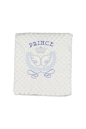 Erkek Bebek Ekru Mavi Prince Nakışlı Nohut Battaniye 80x90
