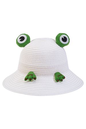 Kitti Bebe Hasır Şapka ( 2-6 Yaş ) Y24700-05 Beyaz