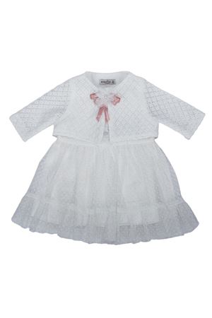 Kız Bebek Beyaz Bolerolu Tüllü Fırfırlı Elbise