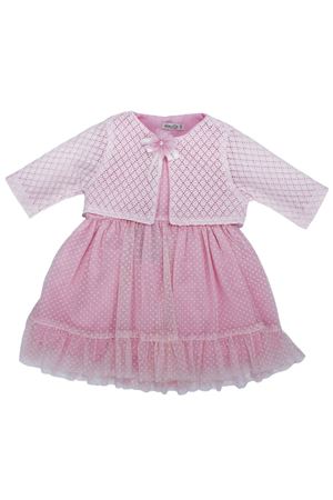 Kız Bebek Pembe Bolerolu Tüllü Fırfırlı Elbise