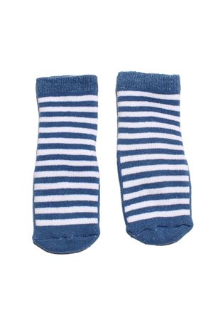 Erkek Çocuk Mavi Çizgili Taban ABS Baskılı Havlu Çorap 3-4 Yaş