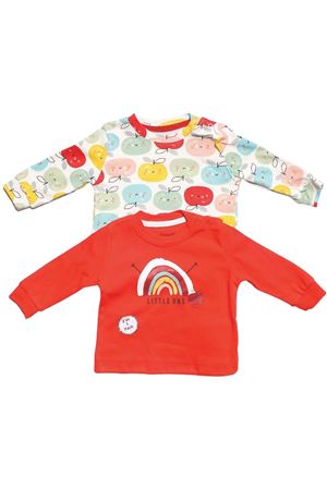 Unisex Kırmızı Renkli Elmalı Desenli 2'li Body Set