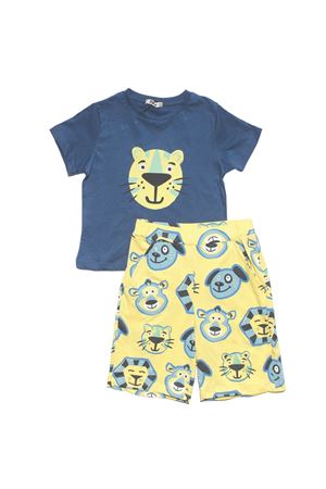 Erkek Çocuk Laci Sarı Kaplanlı Şortlu 2'li Takım