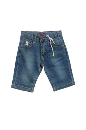 Erkek Çocuk İp Aksesuarlı Belden Ayarlamalı Mavi Kot Şort