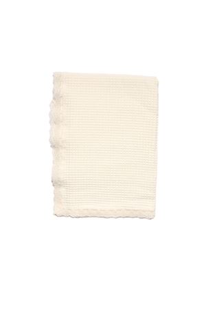 Unisex Ekru Dantelli Pike Battaniye 105*120 cm