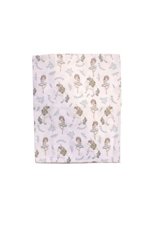 Kız Bebek Beyaz Gri Unicorn Balerinli Desenli Pazen Battaniye 80*90 cm