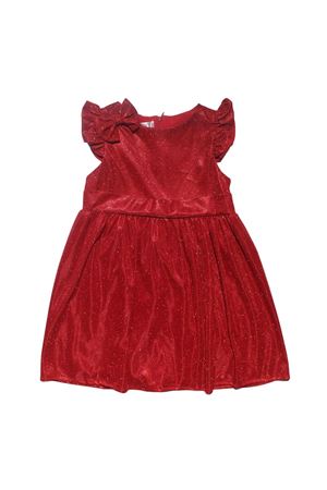 Kız Çocuk Kırmızı Simli Fırfırlı Elbise
