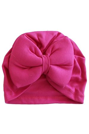 Fiyonklu Fuşya Kız Bebek Bone