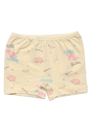 Kız Çocuk Sarı Yıldız Bulut Gökkuşağı Desenli Boxer