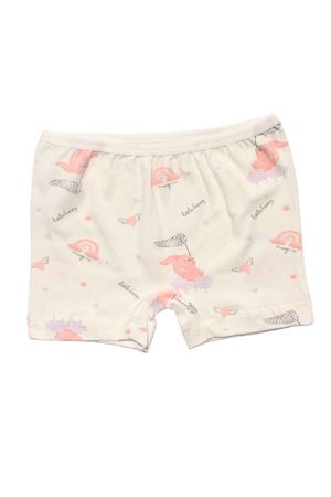 Kız Çocuk Ekru Yıldız Bulut Gökkuşağı Desenli Boxer