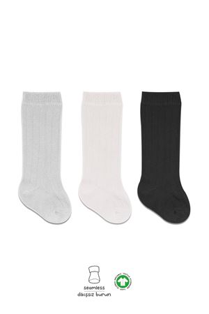 Bistyle Derby Dizaltı Çorap 3'Lü BS40101 Ekru Gri Siyah