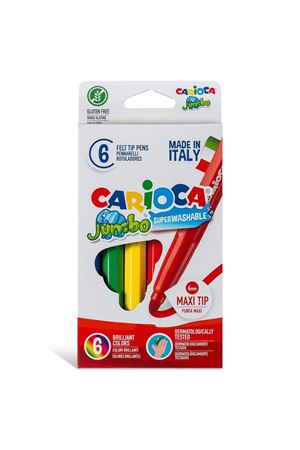 Carioca Jumbo Süper Yıkanabilir Keçeli Boya Kalemi 6'Lı