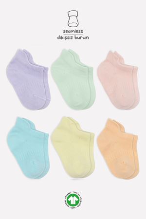 Bistyle 6'Lı Mix Penye Sneakers Çorap 20101 Lila