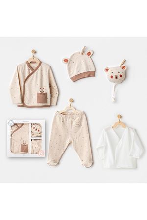 Andywawa AC25020 Adventurous Bear 5'Li Hastane Çıkışı Beige