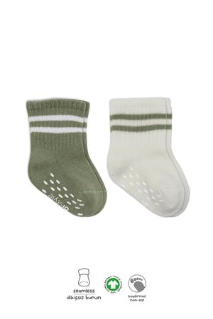Bistyle 2'Li Çemberli Kaymaz Soket Çorap 10125 Nil Ekru