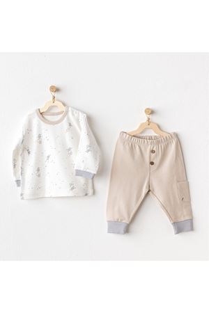 Andywawa AC25065 Happy Everyday 2'Li Bebe Takım Beige