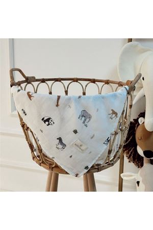 Unisex Beyaz Kahve Zebra Zürafa Desenli Puanlı Müslin Battaniye