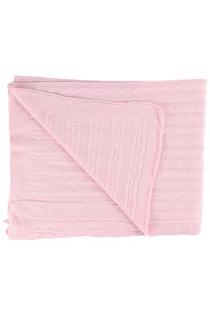 Kız Bebek Pudra Triko Örgü Desenli Battaniye 80x90