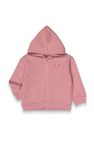 Kız Cocuk Mürdüm Lakis Yazılı 3 İp Kapüşonlu Hırka