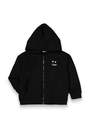Kız Cocuk Siyah Colorful Kapüşonlu Hırka