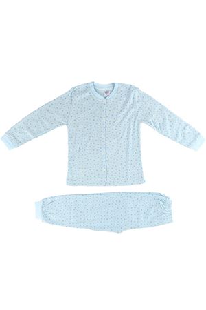 Kız Çocuk Mavi Yıldız Baskılı Çıtçıtlı Pijama Takımı
