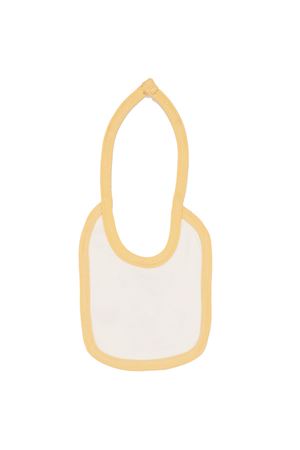 Unisex Bebek Ekru Sarı Biyeli Tavşanlı Havuç Desenli Penye Önlük