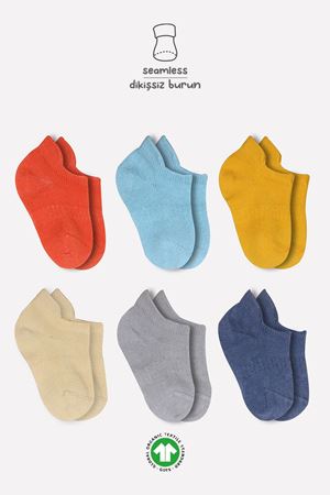 Bistyle 6'Lı Mix Penye Sneakers Çorap 20101 Kremit