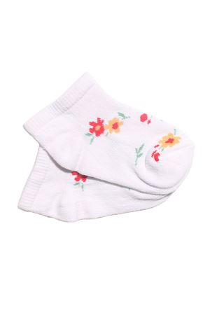 Kız Çocuk Beyaz Çicek Desenli Soket Çorap