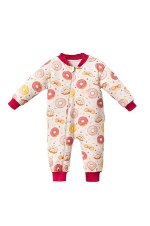 Kız Çoçuk Fuşya Biyeli Pembe Donut Desenli Uyku Tulumu