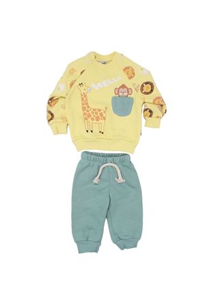 Sarı Maymun Baskılı Cepli 2'li Erkek Bebek Takım