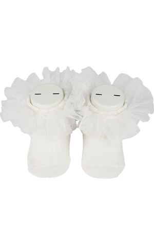 Kız Bebek Ekru Bileği Tüllü Çorap 0-6 Ay