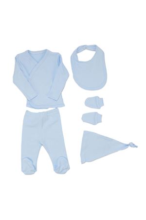 Mavi Bağlamalı Şapkalı Bebek 5'li Hastane Çıkış Seti