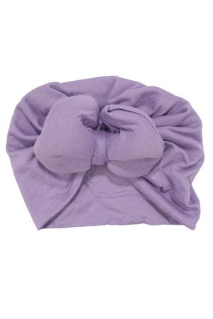 Fiyonklu Lila Düz Bebek Bone