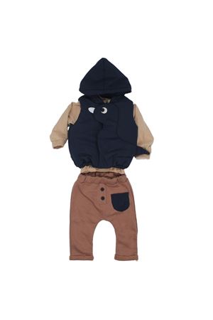 Erkek Bebek Lacivert Dino Şişme Yelekli 3'lü Takım