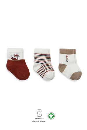 Bistyle 3'Lü Penye Soket Çorap 10109 Kiremit