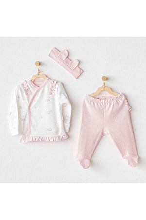 Andywawa AC25647 Cuddly Bunny Bear 3'Lü Zıbın Set Pink