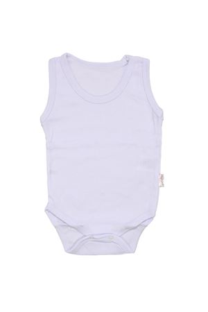 Unisex Beyaz Raporlu Askılı Zıbın