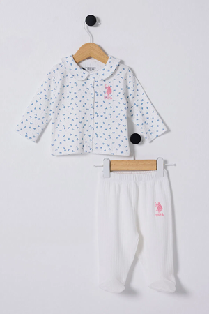 U.S Polo Bebek 2'Li Takım USB2433 Beyaz-Mavi