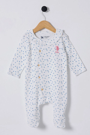 U.S Polo Bebek Tulum USB2435 Beyaz-Mavi