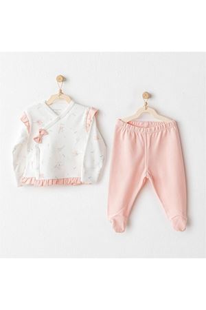 Andywawa AC25508 Sıde Snap Set Love Family 2'Li Zıbın Set Salmon