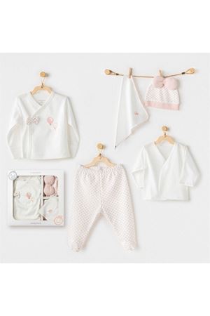 Andywawa AC25550 Newborn Set Pınk Baloons 5'Li Hastane Çıkışı Ekru