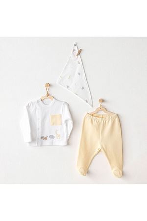 Andywawa AC25807 Side Snap Set Little King 3'Lü Zıbın Set Yellow