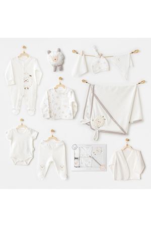 Andywawa AC25561 Newborn Set Tinny Ships 10'Lu Hastane Çıkışı Ekru