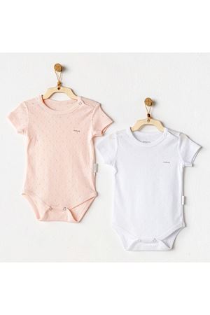 Andywawa AC25554 Sleeve Jacquard 2'Li Basic Body Pink White