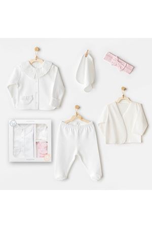 Andywawa AC25650 Cuddly Bunny Bear 5'Li Hastane Çıkışı Ecru Pink