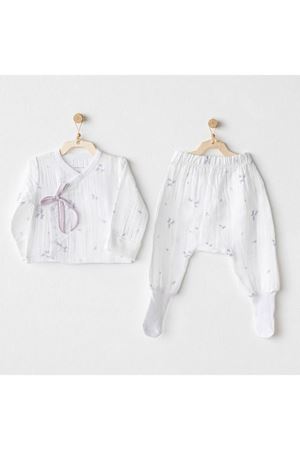 Andywawa AC25584 Magical Butterfly Müslin 2'Li Zıbın Takım White
