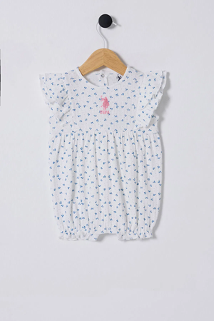 U.S Polo Bebek Tulum USB2434 Beyaz-Mavi