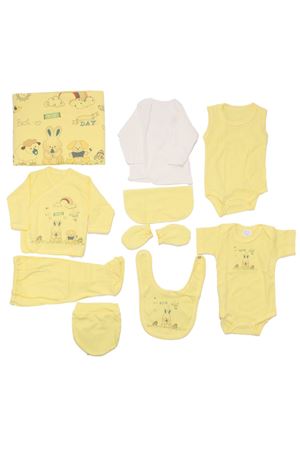 Sarı Best Friends Tavşan Desenli 10 Parça Hastane Çıkış Seti