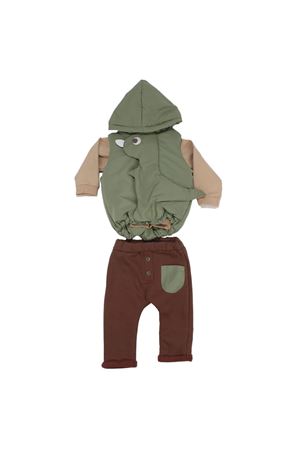 Erkek Bebek Yeşil Dino Şişme Yelekli 3'lü Takım